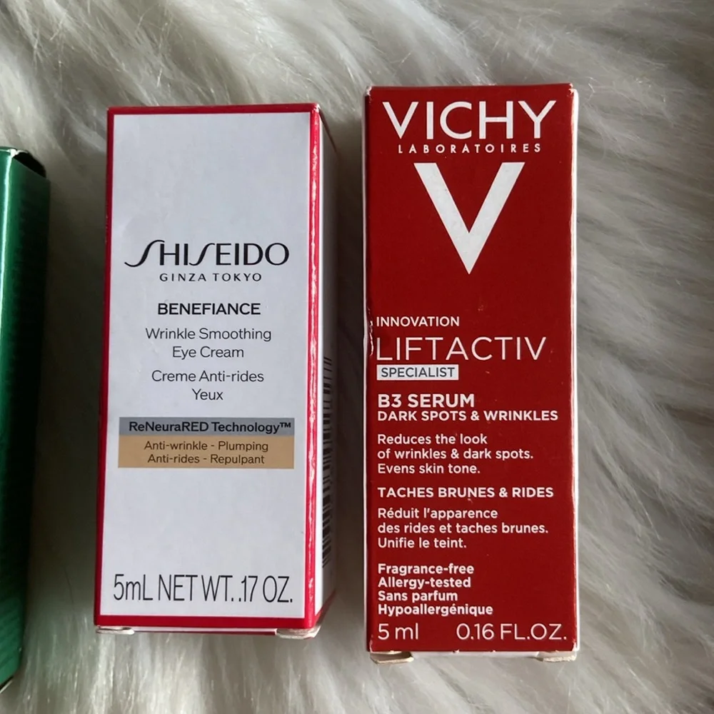Anti-aging Wrinkle Care Skincare Sample Bundle; Murad Dior Vichy Shiseido & More